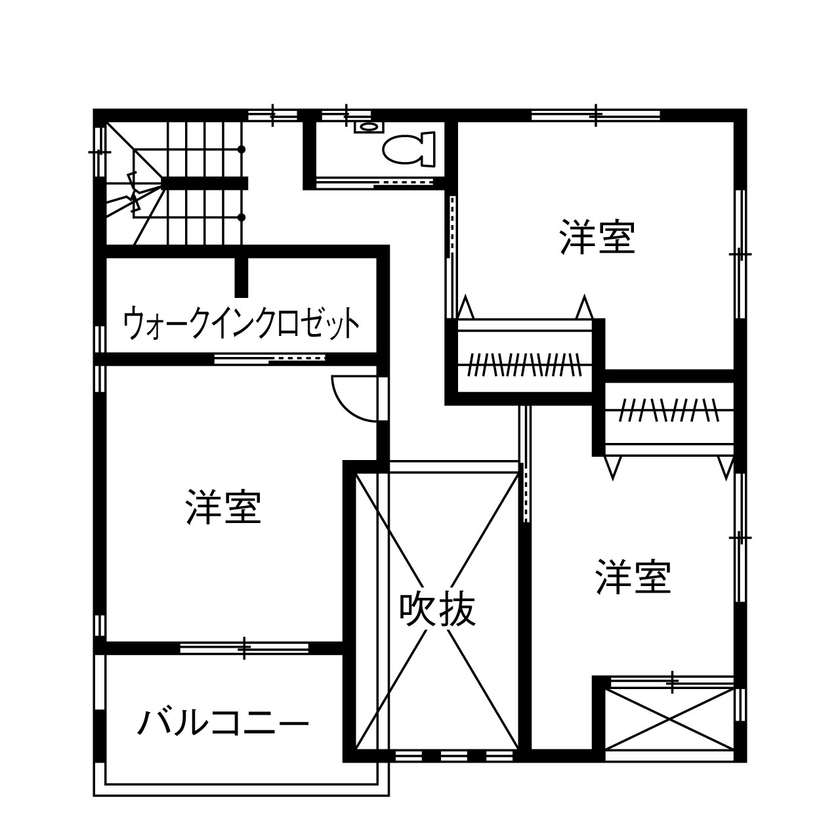 ヤマダホームズ 南面に開口と吹抜けを設けて、あふれる開放感とどこにいても家族の気配が感じられる、理想の住まいにの間取り図（4LDK）2階