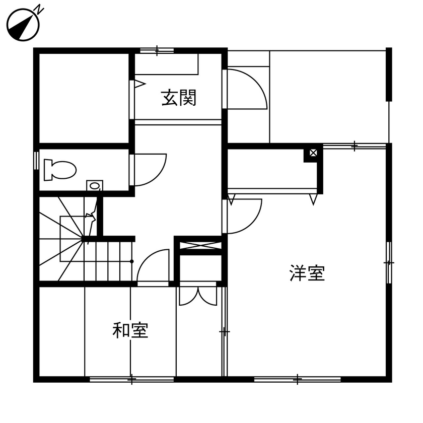 ヤマダホームズ [3階建て]プランニングの工夫で、22坪の土地に2台駐車・2世帯6人が快適に暮らせる住まいを実現の間取り図（4LDK）1階