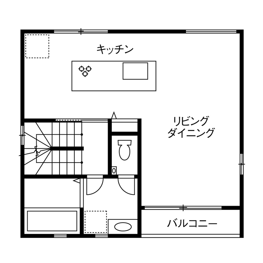 ヤマダホームズ [3階建て]プランニングの工夫で、22坪の土地に2台駐車・2世帯6人が快適に暮らせる住まいを実現の間取り図（4LDK）2階