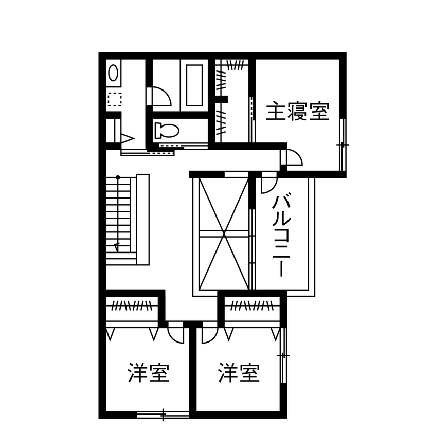 ヤマダホームズ 【3000万円台】【間取り図あり】外に閉じ内に開く、夢と個性が満載の家の間取り図（4LDK）2階