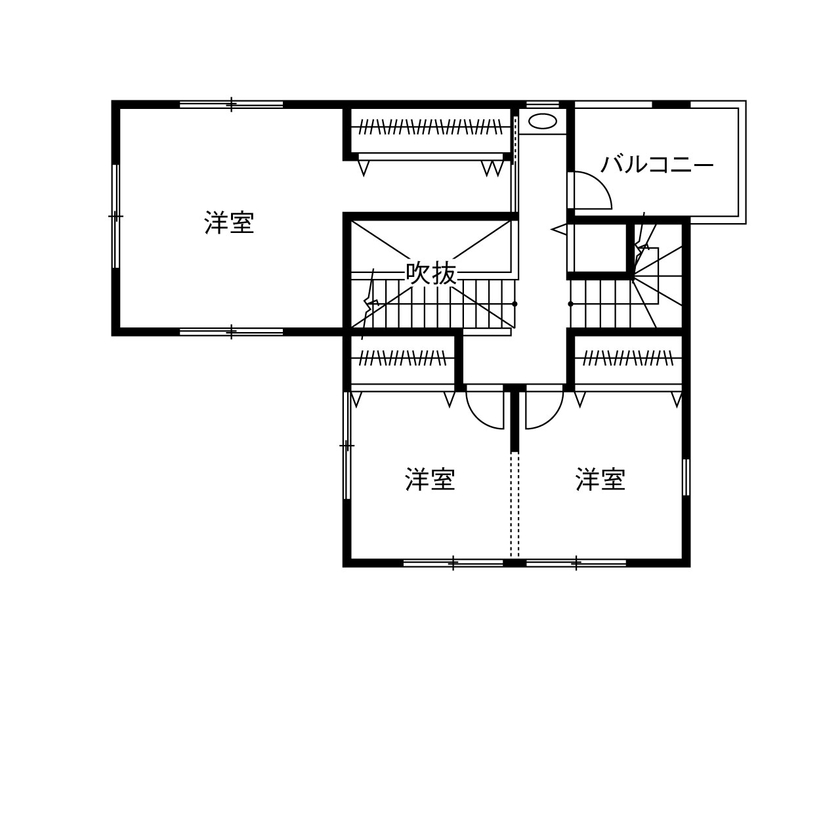 ヤマダホームズ 土間から直接つながるオープンな間取りで、型にはまらない自分らしいスタイルを楽しむの間取り図（3LDK）2階
