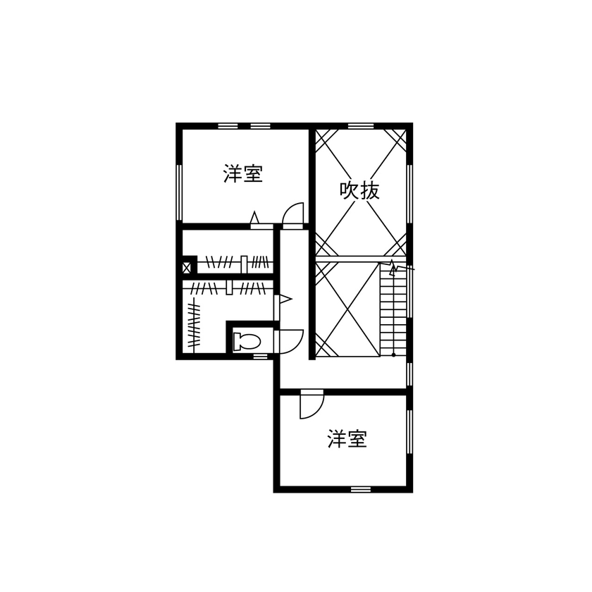 ヤマダホームズ 【3000万円台・間取り図あり】視線を気にせず人もペットものびのび。外に閉じ、内に開く家の間取り図（4LDK）2階