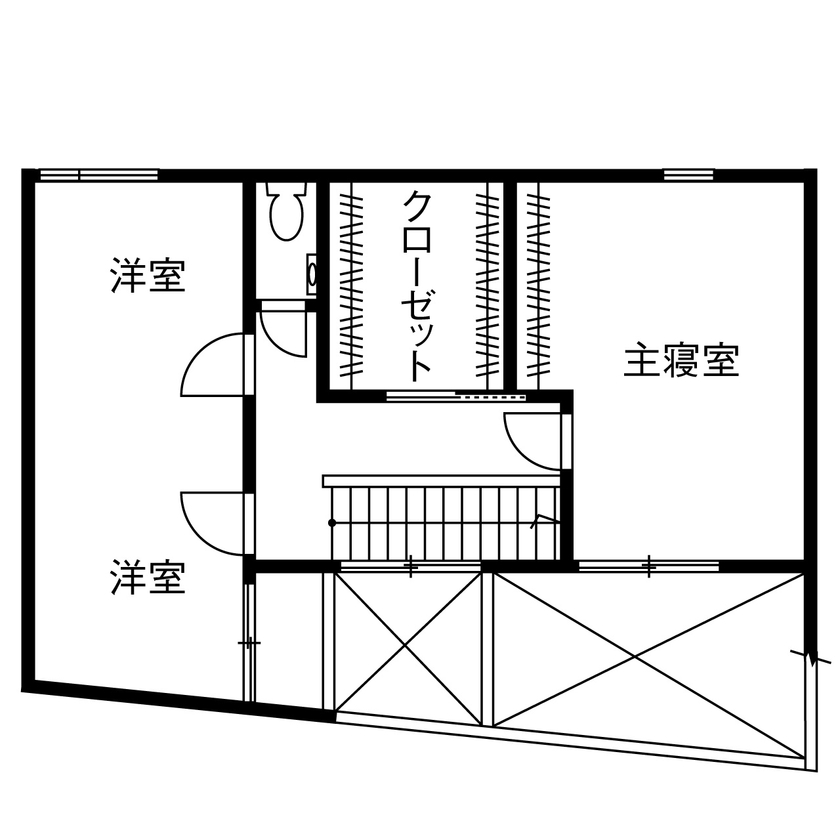 ヤマダホームズ 隣家が迫る立地でも十分な明るさを実現。モダン＆スタイリッシュな3階建ての間取り図（4LDK）3階