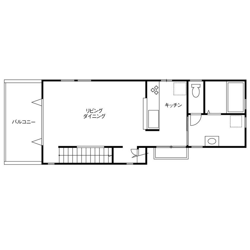 ヤマダホームズ コンパクトな間取りが夫婦2人の暮らしにフィットの間取り図（1LDK）2階