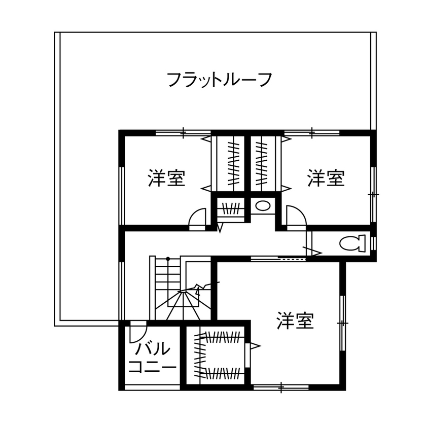 ヤマダホームズ 【70年先を見据えた未来型設計】たっぷり収納ですっきり暮らすの間取り図（4LDK）2階