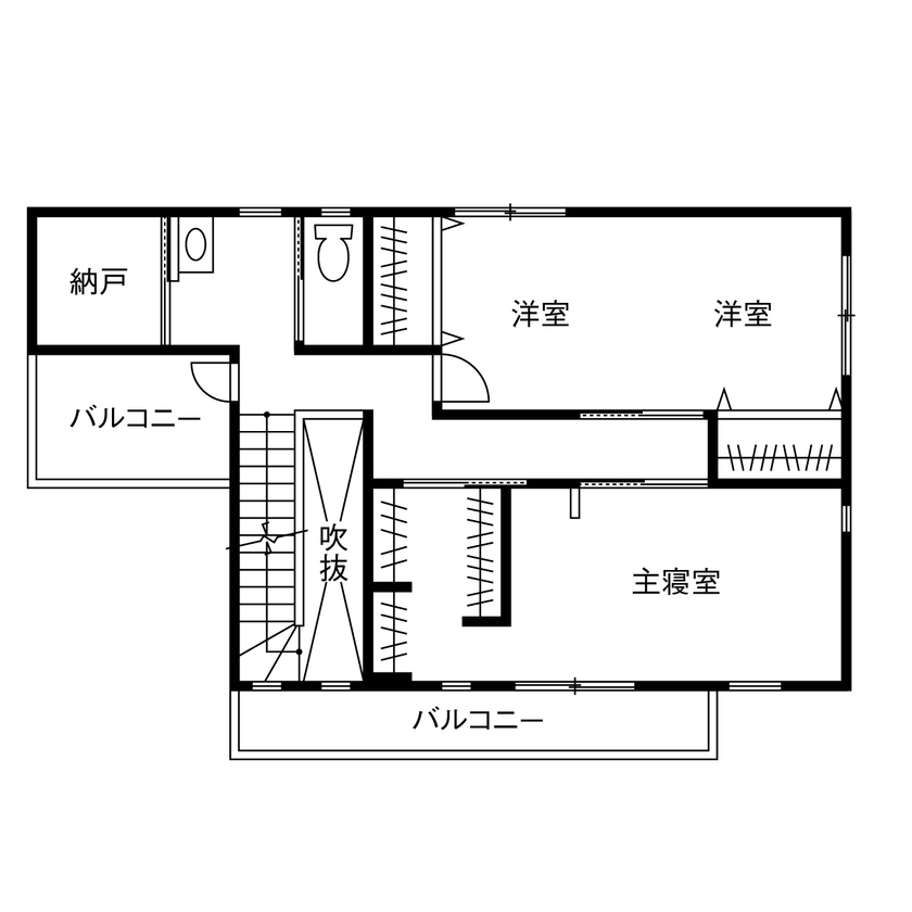 ヤマダホームズ 「スタイリッシュであること」を意識しながら、コミュニケーション充実の工夫を満載の間取り図（4LDK）2階