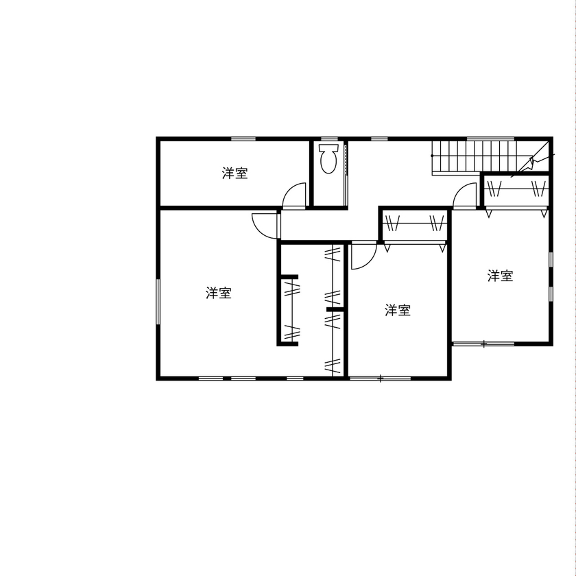 ヤマダホームズ 家族が囲むダイニングが主役。モノトーンの空間にグリーンが映えるの間取り図（4LDK）2階
