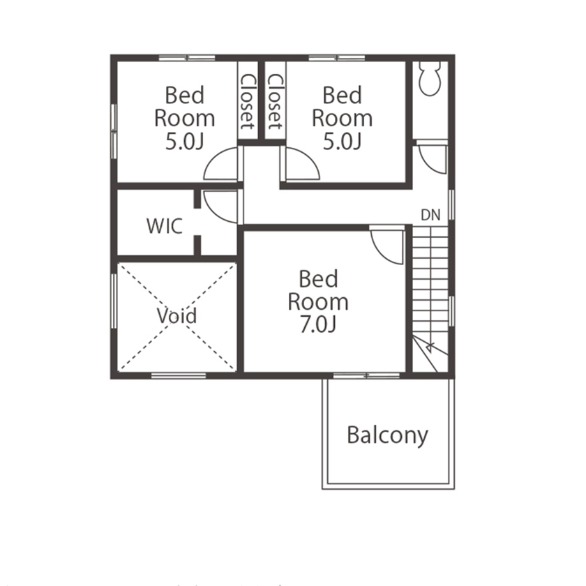 愛される「LDK」iiMA by VISIO 【キッチン/LDK/家事ラク/子育てラク/間取り有】 どこにいても家族を感じられる。 陽だまりに包まれる家の間取り図（3LDK+WIC+SIC）2階