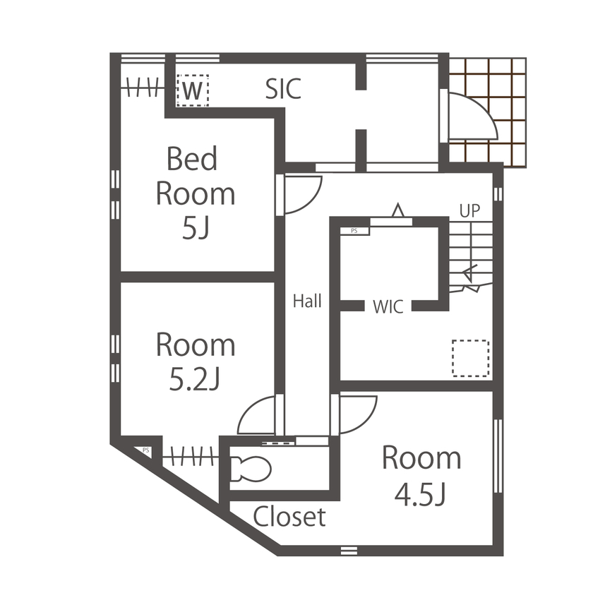 愛される「LDK」iiMA by VISIO 【2階リビング／20坪台／間取図有】変形地をムダなく活用！デッドスペースを収納に充て、広々LDKを実現の間取り図（3LDK＋WIC＋SIC）1階