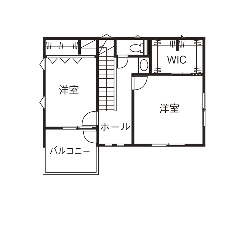 日栄商事 【間取り図有り】無垢材の質感が心地よさを演出。快適な和モダンの住まいを実現の間取り図（4LDK）2階