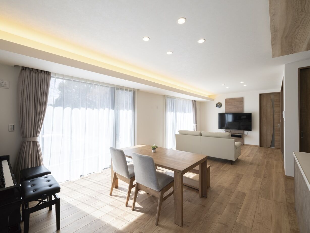 日栄商事 【2000万円台/平屋/間取り有】家族が集うリビング中心主義に家事ラクをプラスした平屋の建築実例画像4