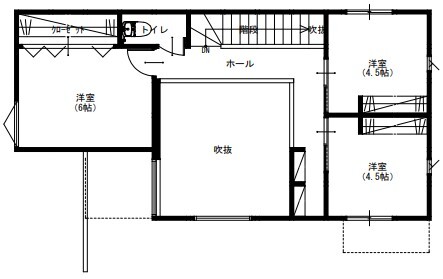 日栄商事 【1500～1999万円】リビングの抜け感・窓の配置にもこだわった愛犬とともに快適に過ごす家の間取り図（3LDK）2階