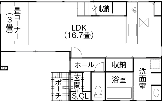 ヤマト住建 高気密・高断熱のすごさを日々実感。家づくりへのこだわりと、安心・安全な暮らし、どちらも叶えた理想の家の間取り図（3LDK）１階
