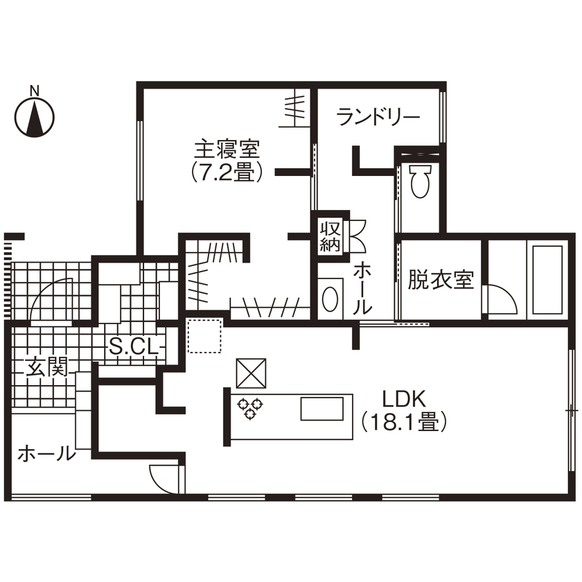 ヤマト住建 【約24坪／平屋／ペット／庭】愛犬にのびのびと過ごせる空間を。夢を叶えた平屋の家の間取り図（1LDK）1階