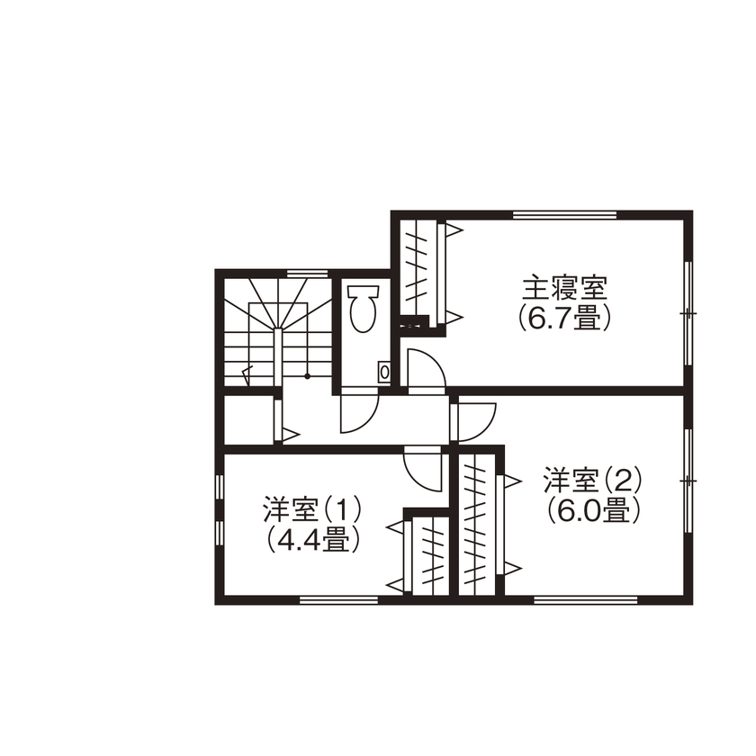 ヤマト住建 【回遊動線/家事ラク】家族みんなが集まりたくなる、優しさあふれるひろびろLDKの間取り図（3LDK）2階