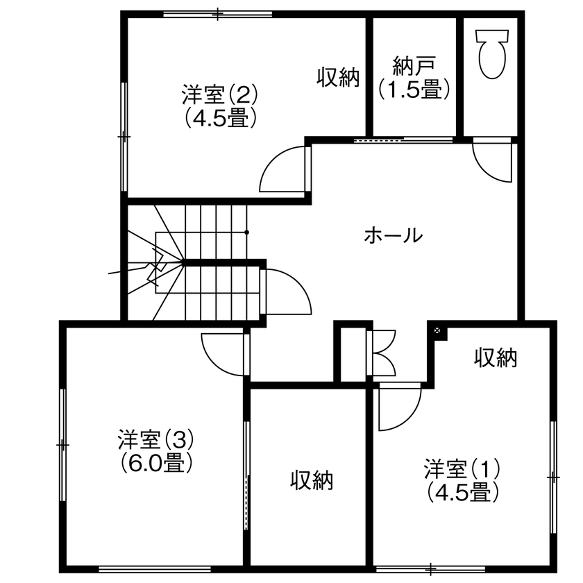 ヤマト住建 【ペット／スカイガーデン／家事動線】夏も冬も心地よさが続く、愛猫と暮らす家の間取り図（3LDK）2階