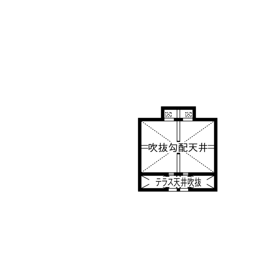 アーバンホーム 【5000万円台/車2台分/ビルトインガレージ/ZEH/間取り図】重厚感あふれるオシャレな北欧テイストの平屋住宅の間取り図（4LDK+書斎+洗濯室）吹抜