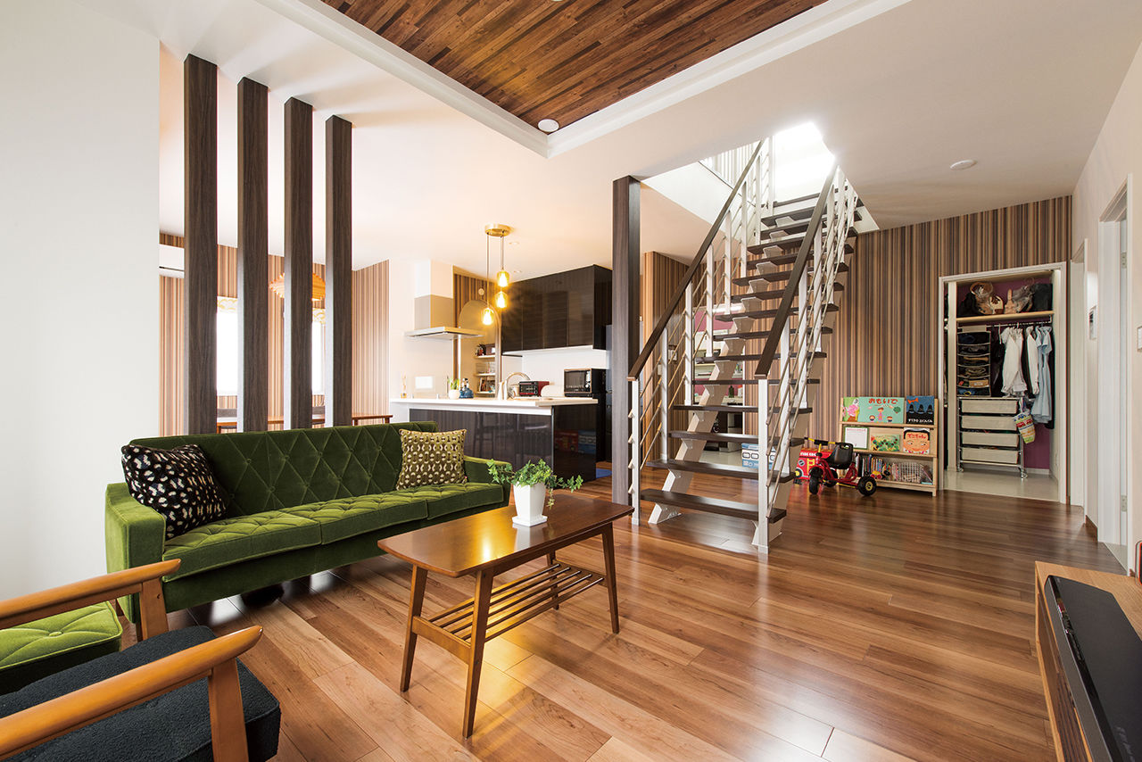 イシンホーム住宅研究会　相生建設 匠とつくるこだわりの住まい。お洒落なモダンテイストの二世帯住宅の建築実例画像2