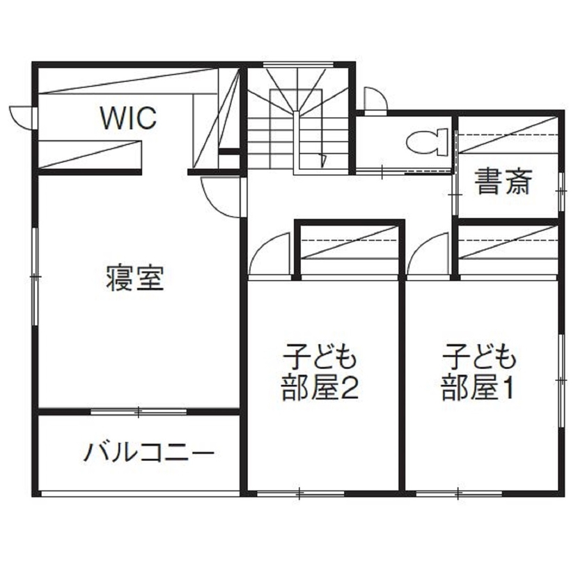 イシンホーム住宅研究会　相生建設 スタッフと棟梁の丁寧な対応が安心！こだわりの収納力を叶えた住まいの間取り図（4LDK）2階