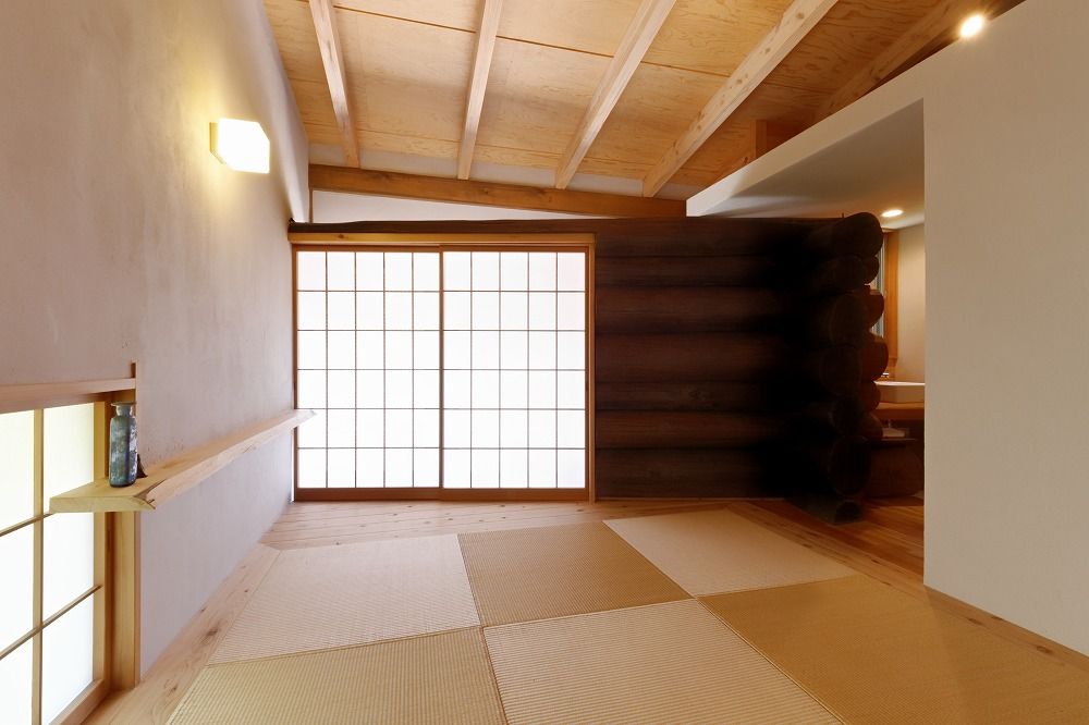 ジブログデザイン 【本体価格2320万円/約29坪】【平屋×ログハウス】絵画のような借景を楽しむ　心地よい元気になれる平屋のログハウスの建築実例画像14