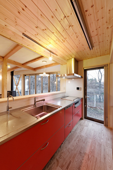 ジブログデザイン 無垢材で作ったオーダー収納、家具がたくさん！壁にキャットウォークを設置した自然林を望む長期優良住宅の建築実例画像9