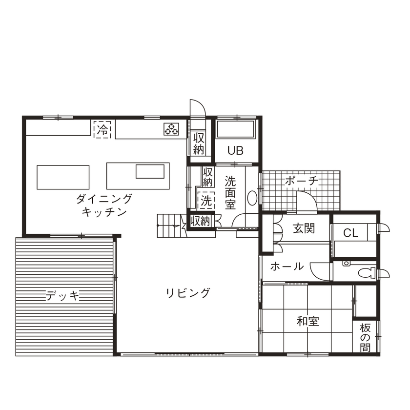 ジブログデザイン 自然な風の流れを汲み入れた「夏に涼しい家」の間取り図（3LDK）