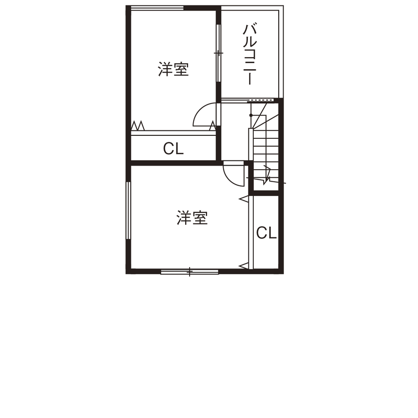 ヤマイチ住建 【大阪市/2000万円台/狭小/3階建て】一見、2階建て。室内外をグレー×木目で統一した都会的な住まいの間取り図（2LDK+2S）3階