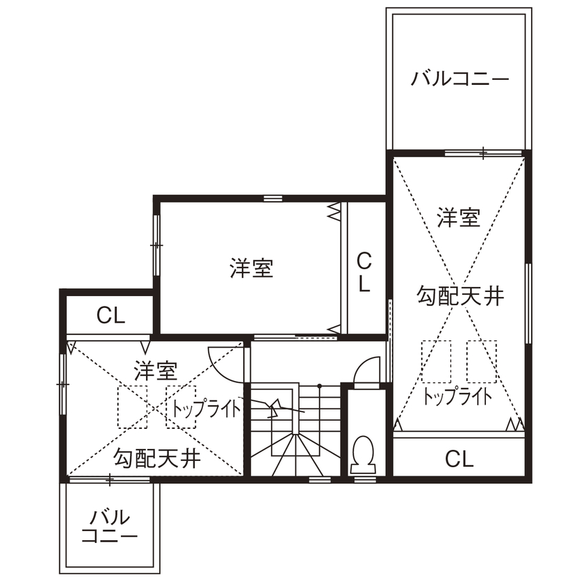 ヤマイチ住建 【大阪市/2000万円台】柔らかな光でデザインされたホテルライクなリビング。旗竿地の明るい住まいの間取り図（4LDK）2階