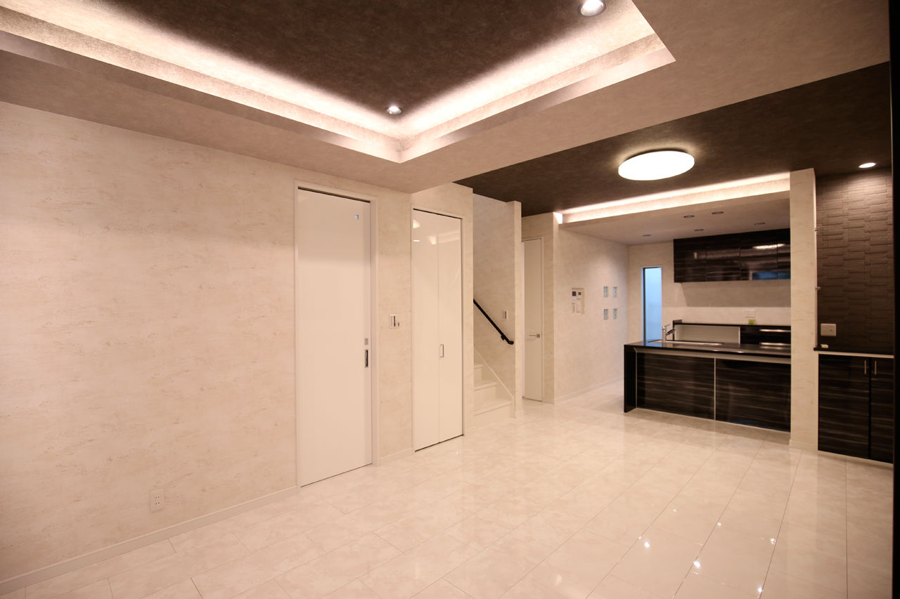 ヤマイチ住建 【大阪市/2000万円台】柔らかな光でデザインされたホテルライクなリビング。旗竿地の明るい住まいの建築実例画像3