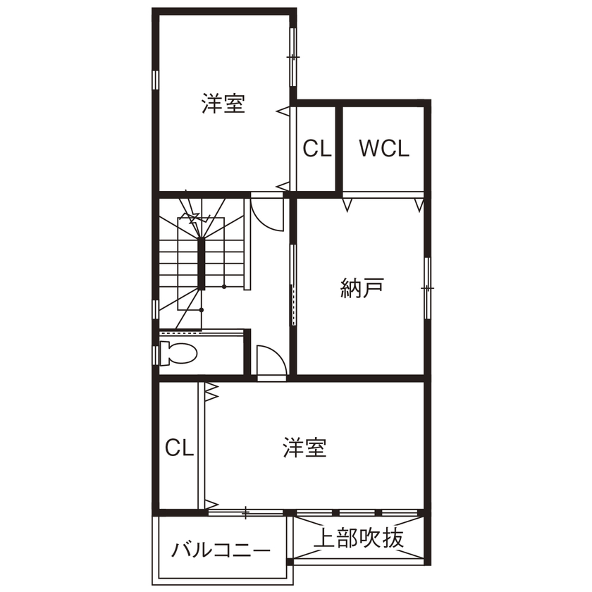 ヤマイチ住建 【大阪市/3階建て/2000万円台】凝った天井の意匠や間接照明で、オンリーワンのリビングをデザインの間取り図（3LDK+納戸）2階