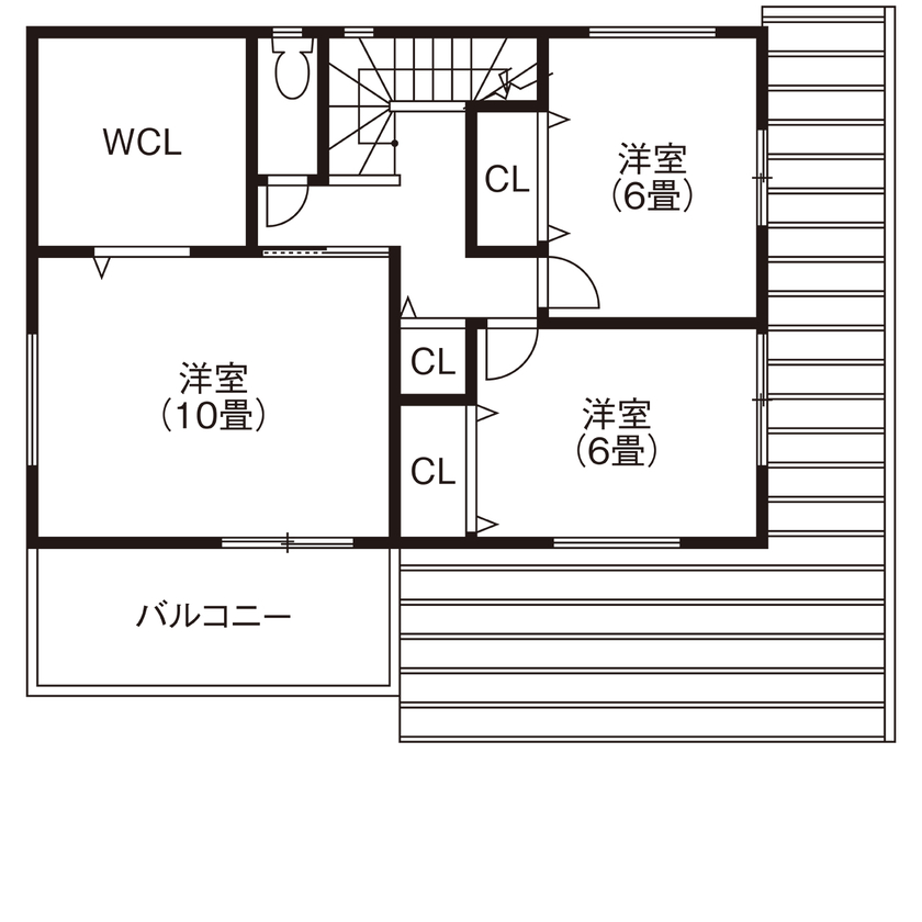 ヤマイチ住建 【大阪市/4000万円以上/3階建て】2台分のビルトインガレージや27.5帖のLDKなどラグジュアリーな住まいの間取り図（5LDK＋納戸）3階