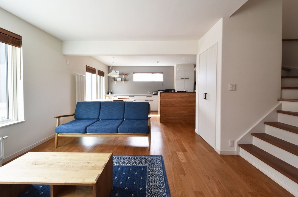 住研ハウス 【苫小牧市/3人家族/4LDK間取図】サーフボードをディスプレイできる玄関土間収納、ナチュラルテイストな家の建築実例画像4