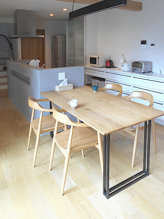 住研ハウス 【苫小牧市/4LDK間取図/アイランドキッチン/収納豊富】開放的な斜め天井で寛ぎリビングの家の建築実例画像3