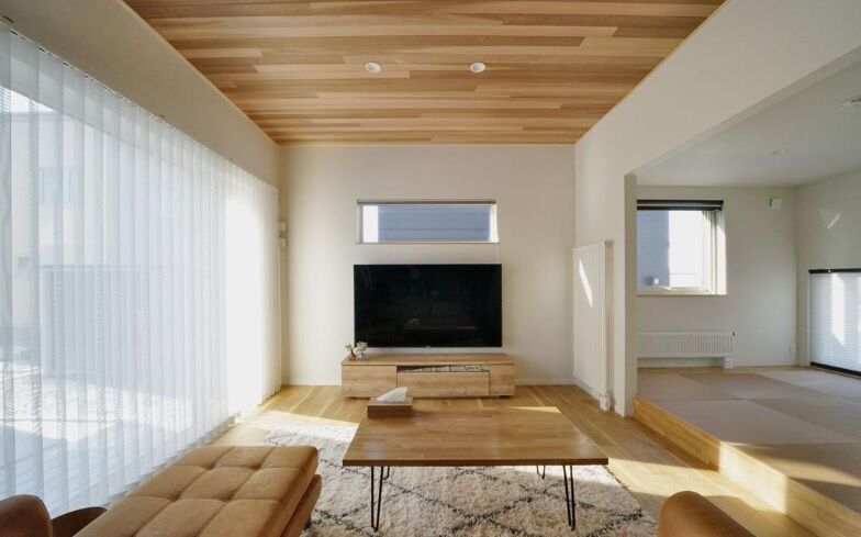 住研ハウス 【苫小牧市／4LDK+書斎／間取り図】内装・外壁材に木を使用した暖かみのある住まい、20代で建てた家の建築実例画像2