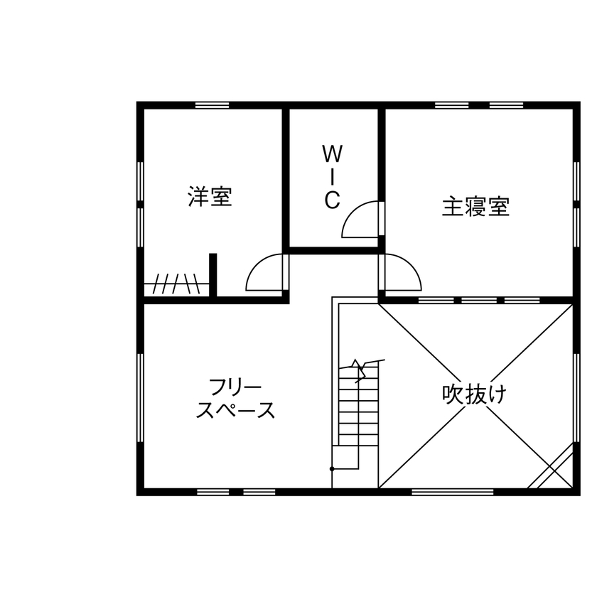 ワイケイホーム 【3000万円台/ブルックリンスタイル】お気に入りのインダストリアルデザインのアイテムが、似合う空間の間取り図（2LDK＋フリースペース）2階