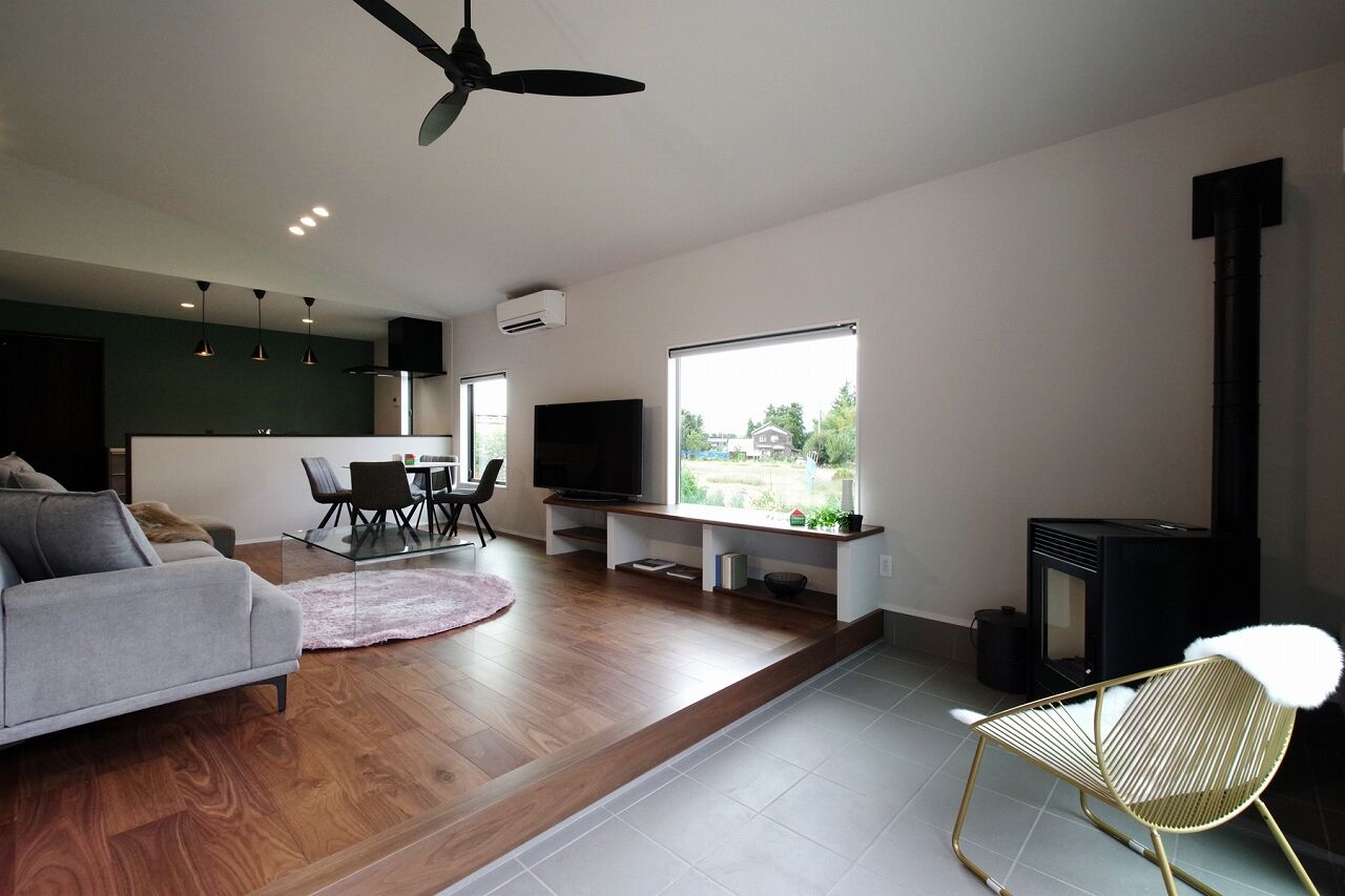 D-GRID HOUSING（ディーグリッドハウジング） 平屋/広い土間とデッキ。ペレットストーブと眺望をの建築実例画像8