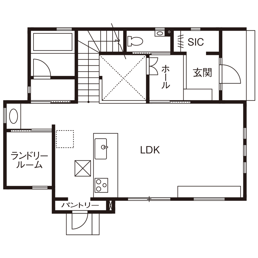 桧家住宅　(日本中央住販) 【奈良県/2200万円台/間取図掲載】夏も冬も心地よい高性能な家。便利な家事動線と収納の充実ぶりにも納得の間取り図（3LDK）1階