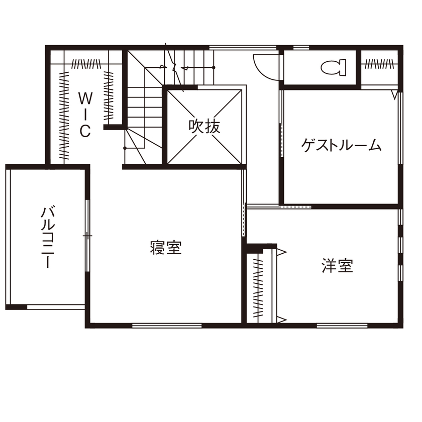 桧家住宅　(日本中央住販) 【奈良県/2200万円台/間取図掲載】夏も冬も心地よい高性能な家。便利な家事動線と収納の充実ぶりにも納得の間取り図（3LDK）2階