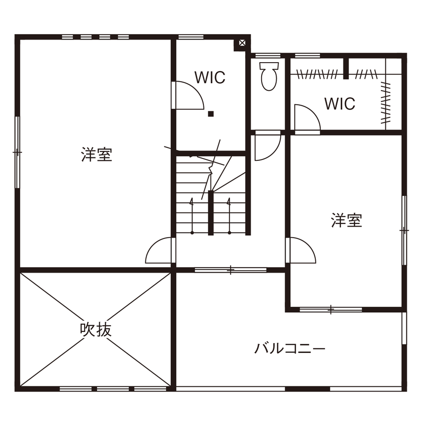 桧家住宅　(日本中央住販) 【大阪府/間取図/ビルトインガレージ/屋上庭園】愛車を眺め、趣味を楽しむ高品質な邸宅。の間取り図（2LDK）2階