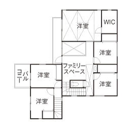 イソダ 【3000万円台/50坪台/間取り図あり/賃貸併用住宅】間取りにこだわり抜いた、憧れの湘南ライフを楽しむ家の間取り図（4LDK）2階