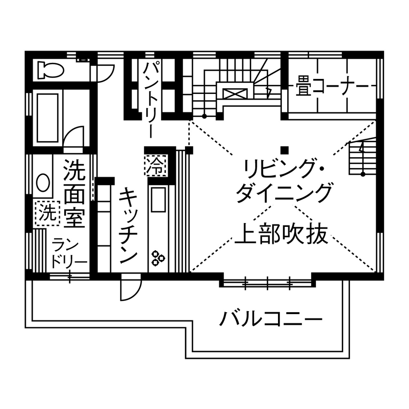 イソダ 【2000万円台/30坪台/間取り図あり/ソーラーサーキット】高性能住宅でおくる快適な日々の暮らしの間取り図（3LDK）2階