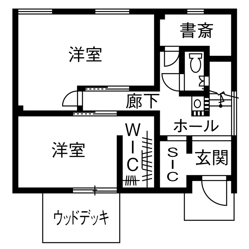イソダ 【2500万円～2999万円／2階LDK／家事動線】高性能が楽にする子育て。「冬の夜中に起きても寒くありません」の間取り図（2LDK）1階