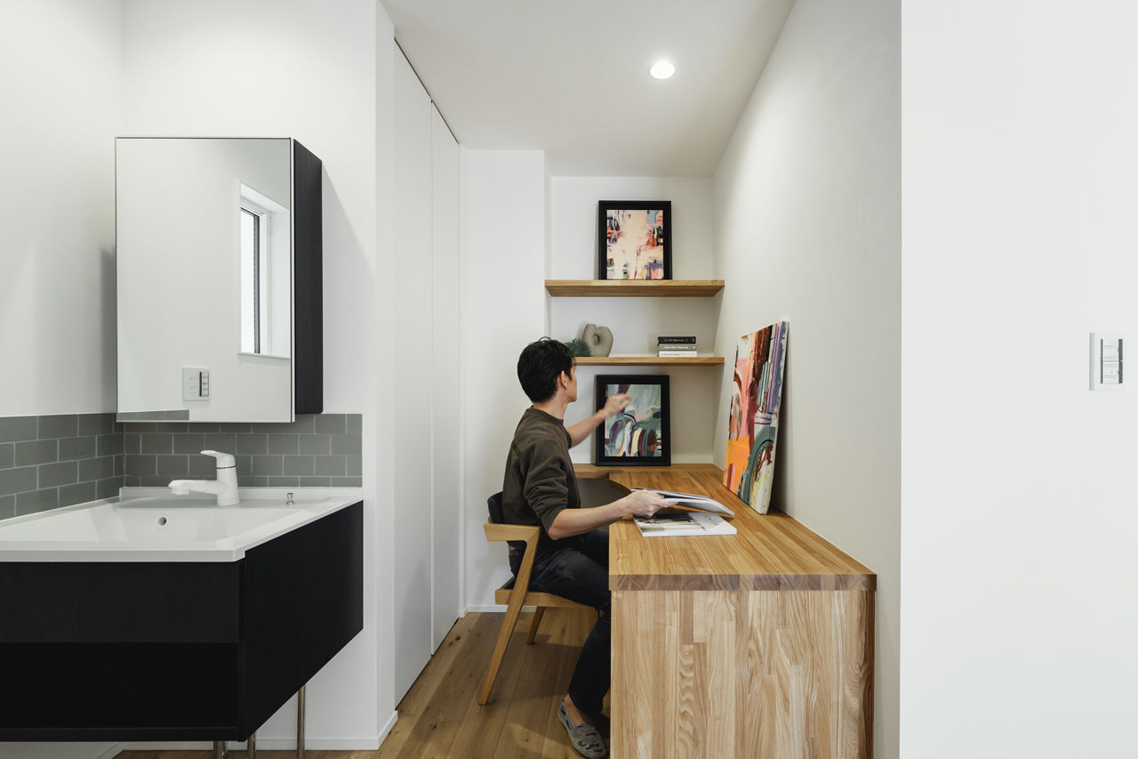 LIVIA(リビア)一級建築士事務所 【京都/全館空調 /間取図】どこにいても家族の気配を感じる、外に閉じて内に開く家の建築実例画像7