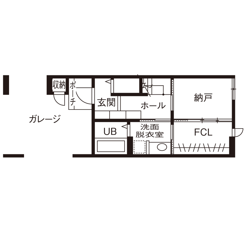 LIVIA(リビア)一級建築士事務所 【京都/狭小】20坪台の土地に吹抜けや視線の抜けを活かして広がりを演出したジャパンディスタイルの家の間取り図（3LDK）1階