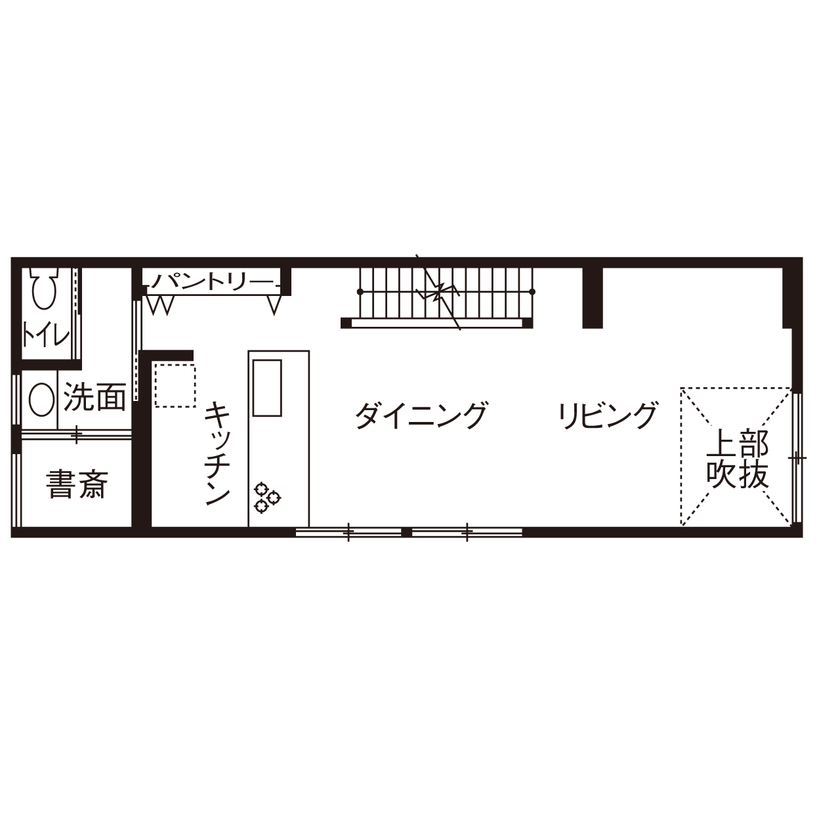 LIVIA(リビア)一級建築士事務所 【京都/狭小】20坪台の土地に吹抜けや視線の抜けを活かして広がりを演出したジャパンディスタイルの家の間取り図（3LDK）2階