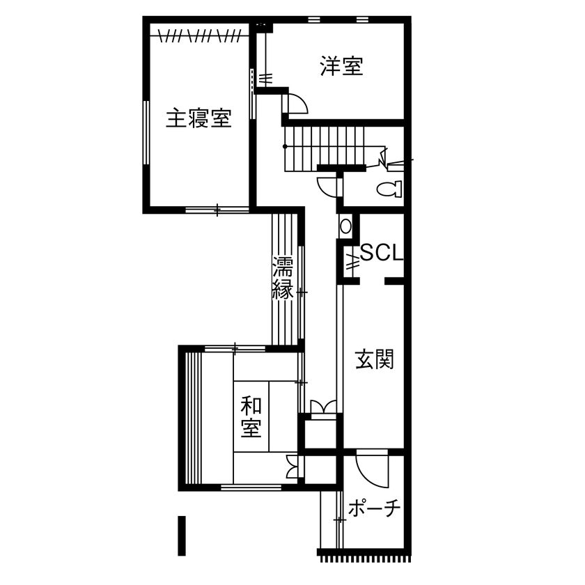 LIVIA(リビア)一級建築士事務所 【京都/2階リビング/間取図】30代夫婦が同社の設計力に惚れ込んで建てた和の家の間取り図（4LDK）1階