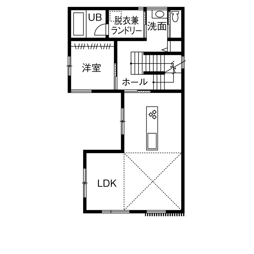 LIVIA(リビア)一級建築士事務所 【京都/2階リビング/間取図】30代夫婦が同社の設計力に惚れ込んで建てた和の家の間取り図（4LDK）2階