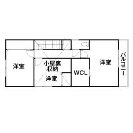 伊東工務店 【京都府/1000万円台/駐車場有/狭小/坪単価有】京都で限られた敷地を目いっぱい使った実例（間取り図有）の間取り図（3LDK）２階
