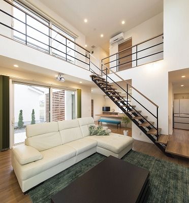 野口建設 【間取り図あり】吹き抜けを見下ろせる大空間が家族を繋ぎ、毎日の暮らしや心にゆとりをもたらす住まいの建築実例画像1