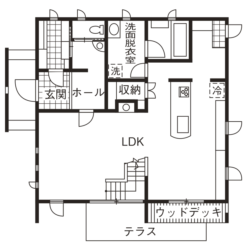 野口建設 憧れのスタイルや暮らし方を設計士とフランクな会話で共有しプランニングするの間取り図（3LDK）1階